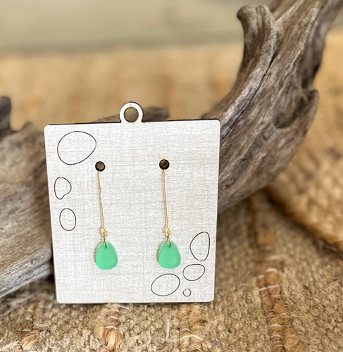 Sea Glass Drop Earrings | Coastal-Inspired Frosted Acrylic Dangle Earrings | Beach Lover Gift | Summer Jewelry