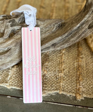 Personalized Pink Stripe Acrylic Bookmark