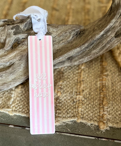 Personalized Pink Stripe Acrylic Bookmark