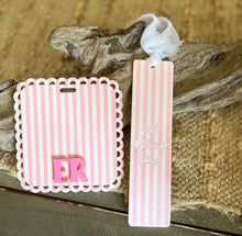 Personalized Pink Stripe Acrylic Bookmark