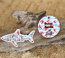 Personalized Coastal Critters Magnet | Custom Beach Name Magnet | Lobster, Shrimp & Crab Layered Magnet | Beach House Gift