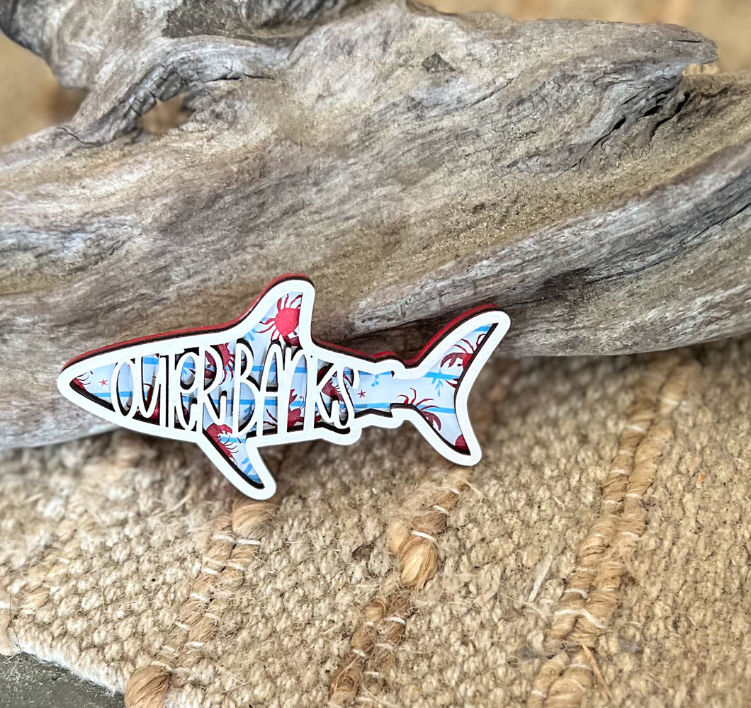 Personalized Coastal Critters Magnet | Custom Beach Name Magnet | Lobster, Shrimp & Crab Layered Magnet | Beach House Gift