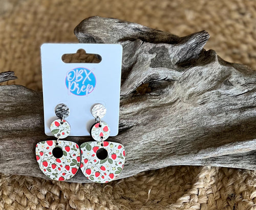Strawberries on the Vine Plump Hoop Earrings – Handmade in OBX.