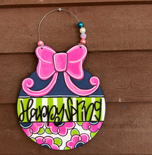 Happy Spring Preppy Round Door Hanger – Hand Painted.