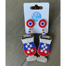Patriotic Red White and Blue Cocktail Earrings - OBX Prep