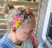 Julie Lemons and Floral Pink Pearl and Seed Beaded Top Knot Headband