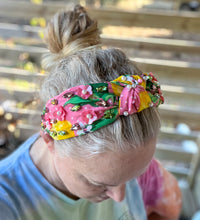 Julie Lemons and Floral Pink Pearl and Seed Beaded Top Knot Headband