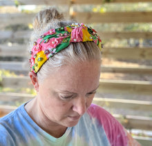 Julie Lemons and Floral Pink Pearl and Seed Beaded Top Knot Headband
