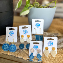 Blue Anchor Earrings | Bow Dangle Earrings | Coastal Preppy Earrings | Handmade OBX Jewelry | Nautical Summer Earrings | Gift for Her