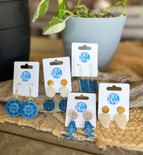 Blue Anchor Earrings | Bow Dangle Earrings | Coastal Preppy Earrings | Handmade OBX Jewelry | Nautical Summer Earrings | Gift for Her