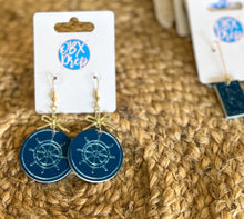 Blue Anchor Earrings | Bow Dangle Earrings | Coastal Preppy Earrings | Handmade OBX Jewelry | Nautical Summer Earrings | Gift for Her