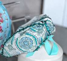 Ocean Blues Bridgette Beaded Top Knot Headband.