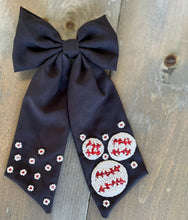 Baseball Bead Embellished Barrette Bow.