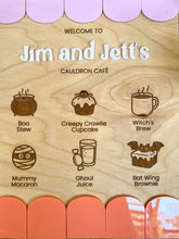 Personalized Halloween Play Café Menu Sign | Wooden Pretend Play Menu | Custom Kids Halloween Decor