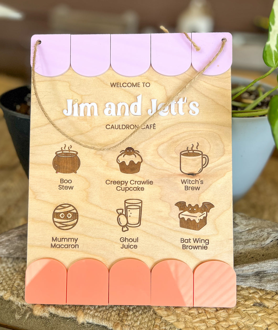 Personalized Halloween Play Café Menu Sign | Wooden Pretend Play Menu | Custom Kids Halloween Decor
