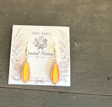 Coastal Harvest Glow Teardrop Earrings | Iridescent Coral Shell Dangle Earrings
