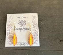 Coastal Harvest Glow Teardrop Earrings | Iridescent Coral Shell Dangle Earrings
