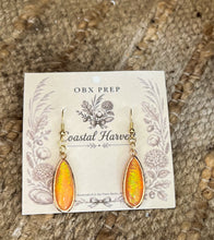 Coastal Harvest Glow Teardrop Earrings | Iridescent Coral Shell Dangle Earrings