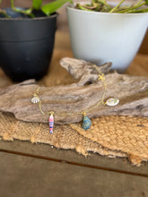 Coastal Curiosities Charm Necklace | Mixed Media Coastal Charms | Gold Paperclip Chain Necklace | Handmade Coastal Jewelry