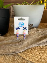 Patriotic Fish Bow Earrings | Enamel Coastal Earrings | Stars, Stripes & Summer Nights