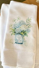 Hydrangea Tea Towel | Coastal Garden Kitchen Towel | Floral Kitchen Decor | Handmade in the Outer Banks