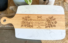 Mahjong Social Club Marble & Acacia Serving Board