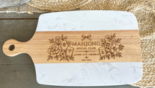 Mahjong Social Club Marble & Acacia Serving Board