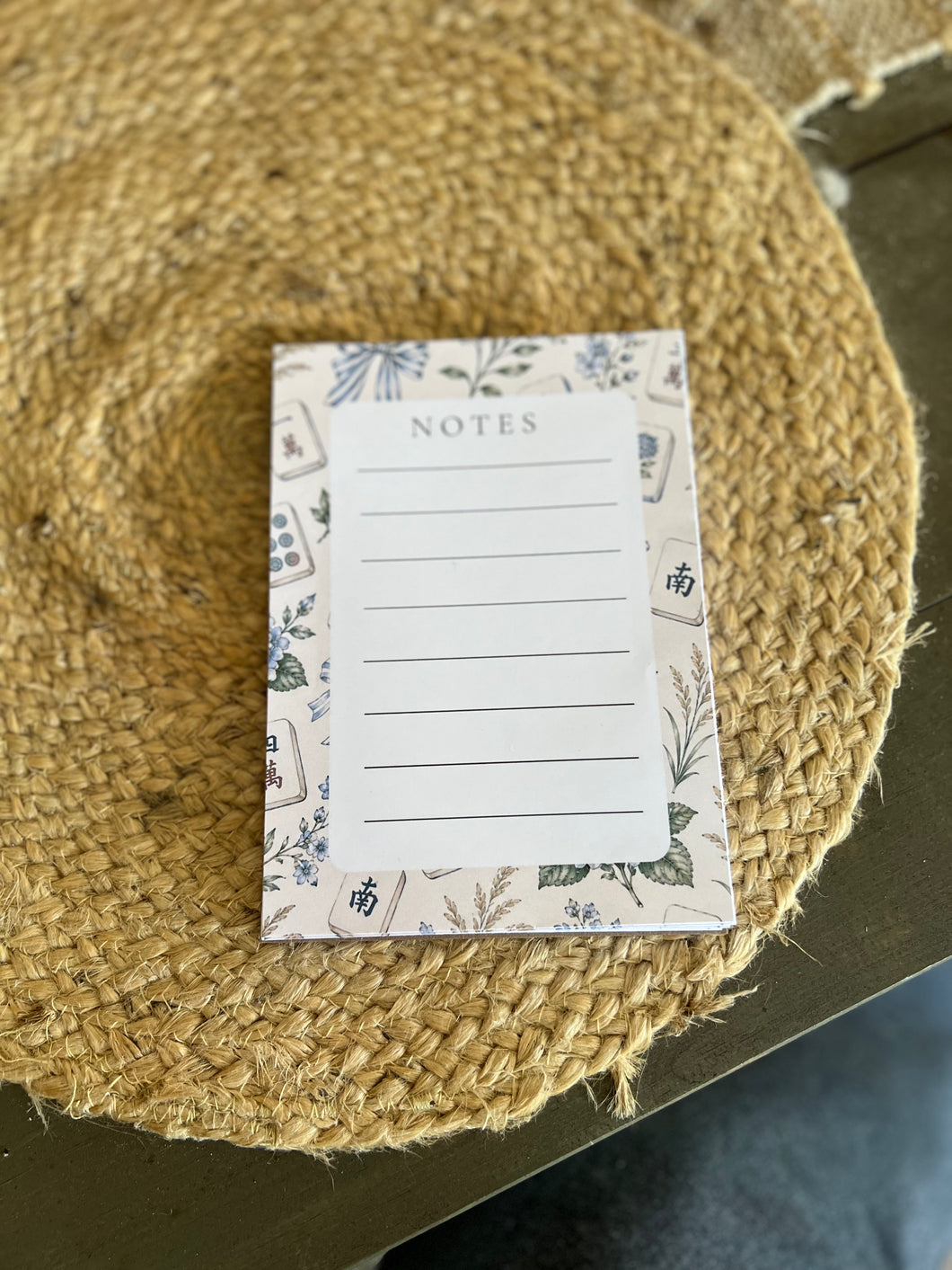 Mahjong Notes Notepad | 5x7 Handmade Memo Pad | Mahjong Stationery | Game Night Gift
