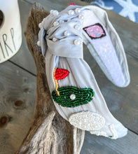 Golf Seed Beaded Team Spirit Top Knot Headband.