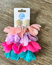 Floral Petal Statement Earrings with Faux Pearl Posts
