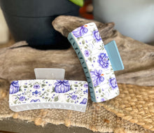 Coastal Harvest Hair Claw | Blue & White Floral Hair Clip | Preppy Fall Hair Accessory | Outer Banks Inspired