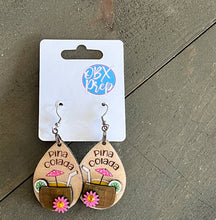 Pina Colada Hand Painted Dangle Earrings.