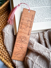 Personalized Birth Flower Bookmark | Engraved Wood Birth Month Bookmark with Tassel | Custom Name Book Lover Gift