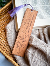 Personalized Birth Flower Bookmark | Engraved Wood Birth Month Bookmark with Tassel | Custom Name Book Lover Gift