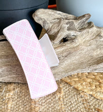 Pink Trellis Hair Claw | Preppy Pink & White Hair Clip | Coastal Hair Accessory | Large Acrylic Hair Claw