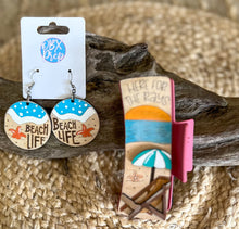 "Here for the Rays" Hand Painted Birch Wood Hair Claw – Coastal 3D Beach Chair Clip Made in OBX