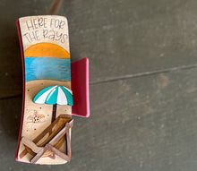 "Here for the Rays" Hand Painted Birch Wood Hair Claw – Coastal 3D Beach Chair Clip Made in OBX