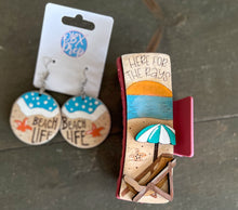 "Here for the Rays" Hand Painted Birch Wood Hair Claw – Coastal 3D Beach Chair Clip Made in OBX
