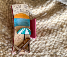 "Here for the Rays" Hand Painted Birch Wood Hair Claw – Coastal 3D Beach Chair Clip Made in OBX