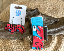Feelin' Crabby Hand Painted Crab Hair Claw- Handmade Coastal Accessory