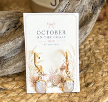 October on the Coast Baroque Pearl Earrings | Gold Square Huggie Hoops | Natural Pearl Drop Earrings | Coastal Fall Jewelry