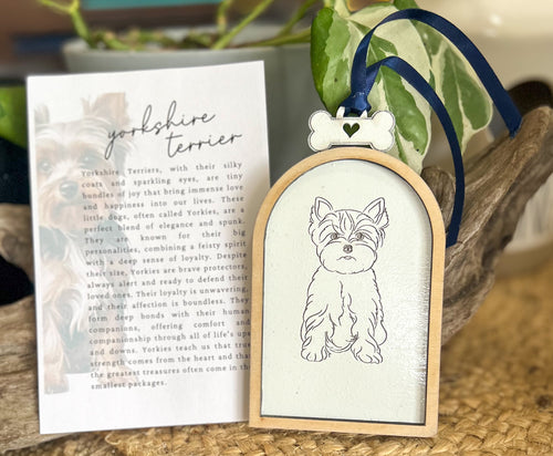 Personalized Dog Christmas Pet Name and Dog Breed Engraved Ornament