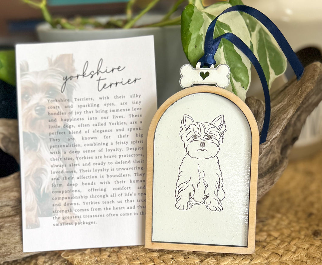Personalized Dog Christmas Pet Name and Dog Breed Engraved Ornament