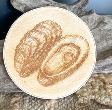 Outer Banks Wildlife Wood Coasters | Blue Crab, Oyster, Sea Turtle & Corolla Wild Horse | Engraved OBX Coaster Set