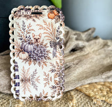 October on the Coast Scalloped Badge Buddy | Preppy Fall Badge Backer | Coastal Autumn ID Badge Accessory | OBX Badge Buddy