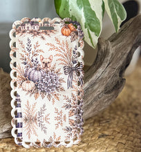 October on the Coast Scalloped Badge Buddy | Preppy Fall Badge Backer | Coastal Autumn ID Badge Accessory | OBX Badge Buddy