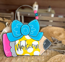 Hand-Painted Pencil Door Hanger with Bow – Custom Classroom or Welcome Sign