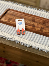Hand-Painted Pumpkin & Blue Flower Earrings – OBX Handmade