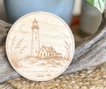 October on the Coast Wood Coaster Set | Engraved Baltic Birch Coastal Fall Coasters | Outer Banks Fall Home Decor | Set of 4