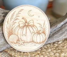 October on the Coast Wood Coaster Set | Engraved Baltic Birch Coastal Fall Coasters | Outer Banks Fall Home Decor | Set of 4